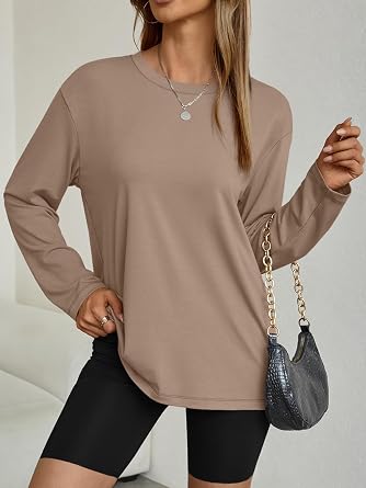 AUTOMET Women's Oversized Long Sleeve Shirts Casual Tops
