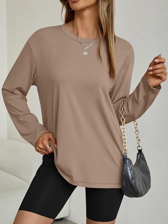 AUTOMET Women's Oversized Long Sleeve Shirts Casual Tops