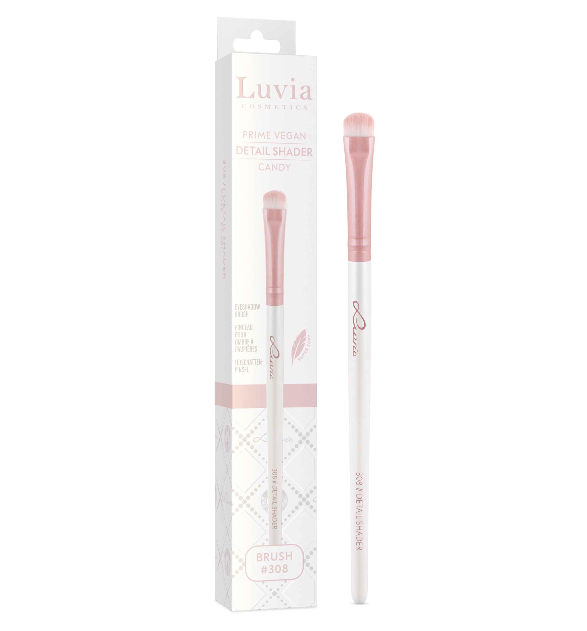 Luvia 308 Professional Make-Up Brush, Eyeshadow Brush, Vegan Cosmetic Brush, Detail Shader - Candy