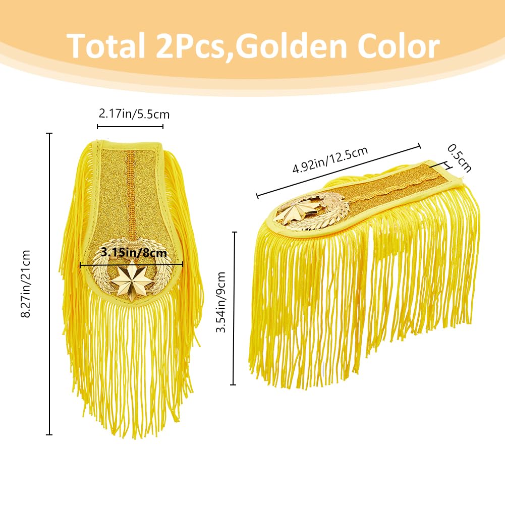 SuperFindings 1 par de hombreras doradas con flecos Accesorios de ropa para Halloween, cosplay y carnaval