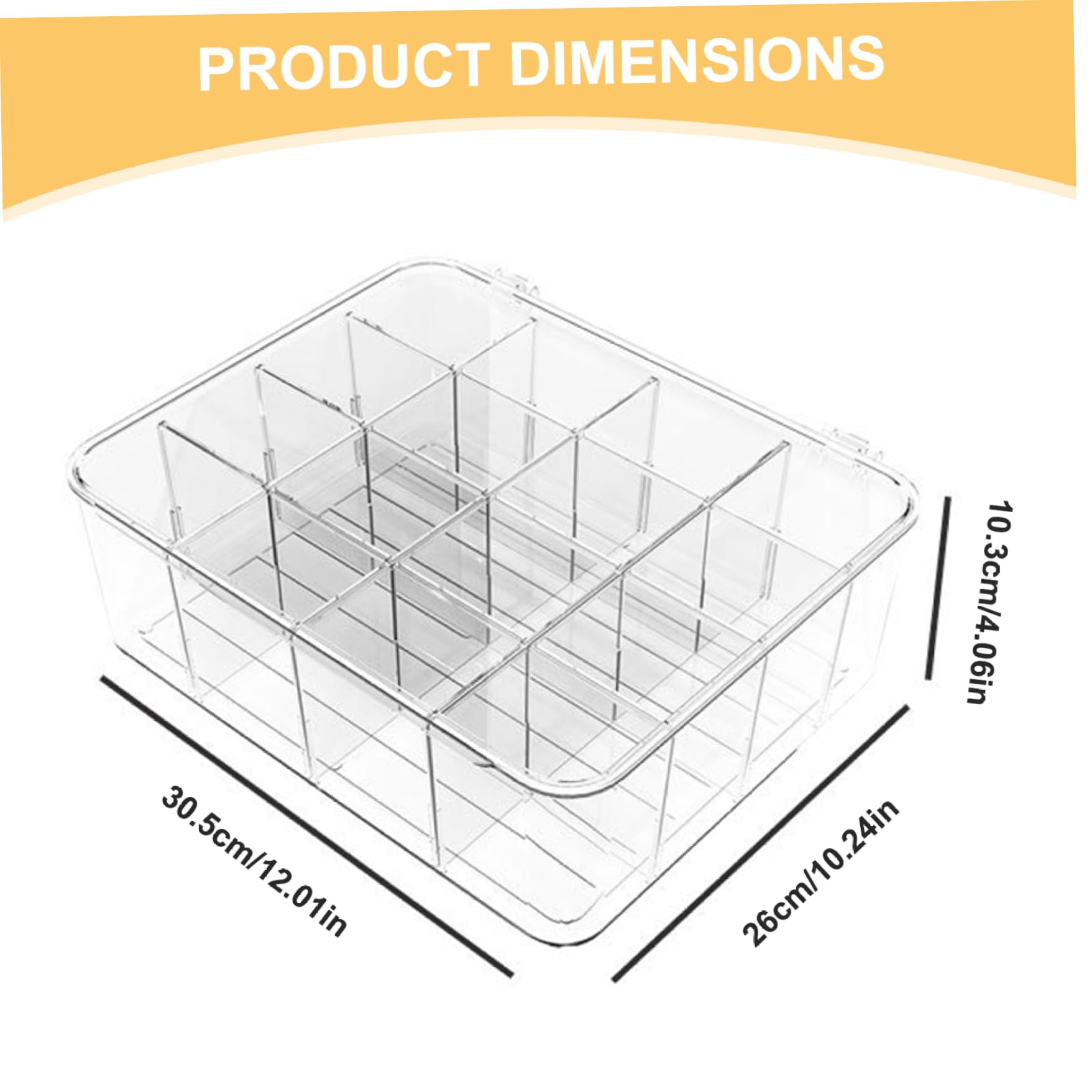 Organizador de ropa interior para cajón, organizador de ropa interior, 16 compartimentos, plástico transparente, 12 x 10 x 4 pulgadas, apilables, para sujetadores, calcetines, bufandas