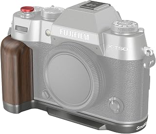 SMALLRIG X-T50 Handgrip, Wooden L-Shape Grip for FUJIFILM X-T50 Camera, Built-in Quick Release Plate for Arca, with Shutter Button and Hot Shoe Cover, Charcoal Silver - 4736