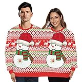CHIYEEE Ugly Christmas Couple Sweatershirt Zwei Personen Unisex Pullover Neuheit Weihnachten Bluse Cowl Neck Pullover Tops