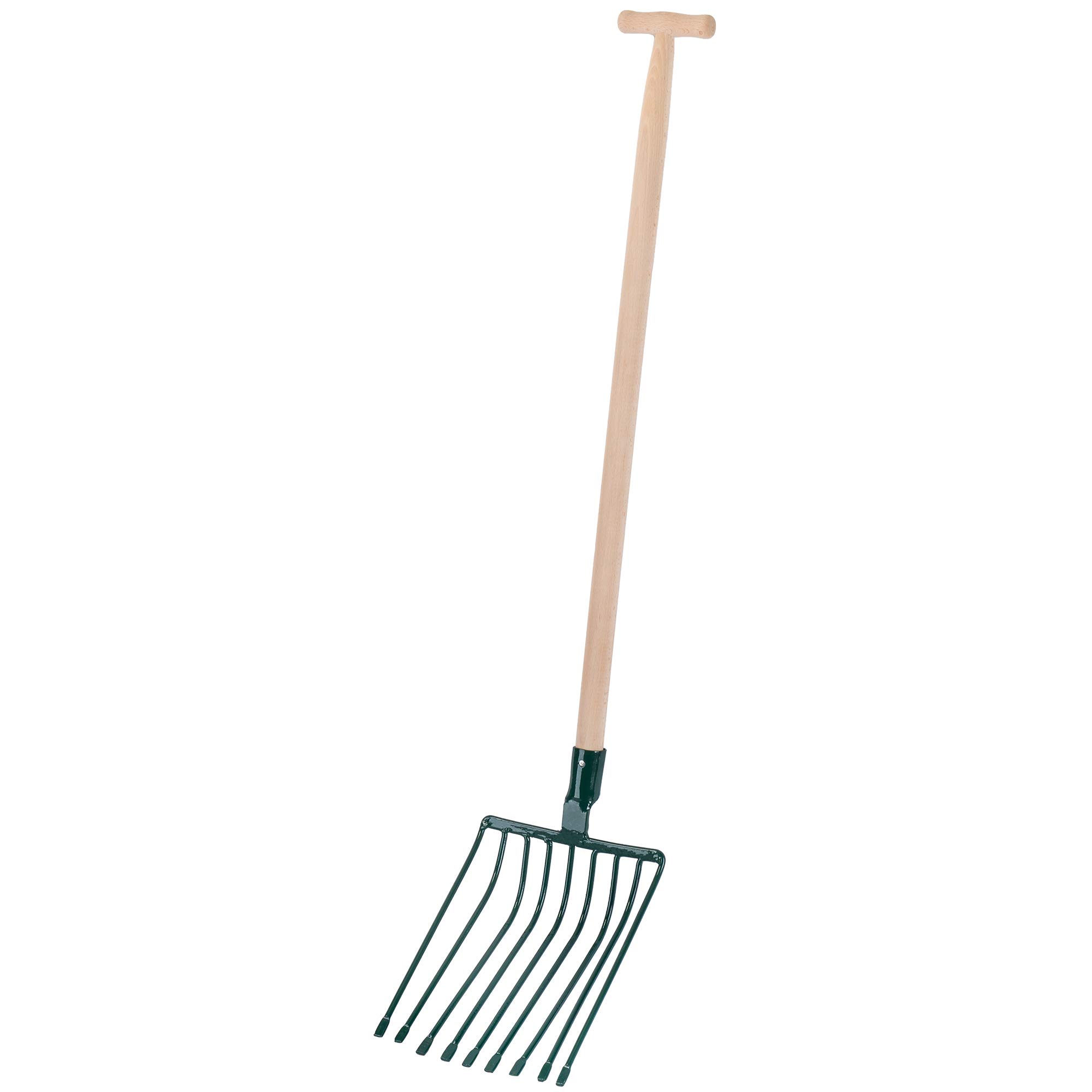 KADAX Stone Fork, forke con Una Lunga Maniglia in Legno, 9 Denti, forchetta Vanga, forchetta Fieno, Tomba Tomba, forchetta pallida in Acciaio, forchetta Pietra forchetta da Giardino (Manico T)