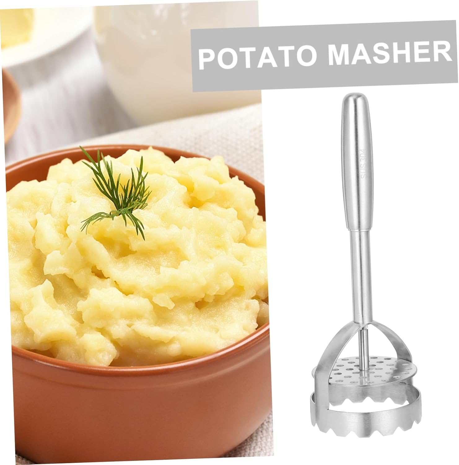 Ciieeo Portable Kitchen Potato Masher Stainless Steel Fruit and Vegetable Crusher Easy Clean Design Mashing Tool for Potatoes and Avocados