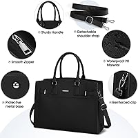 Borsa Tote Donna IGOLUMON - In Pelle PU Per PC 15.6", Grande Capacit&agrave;, Nero