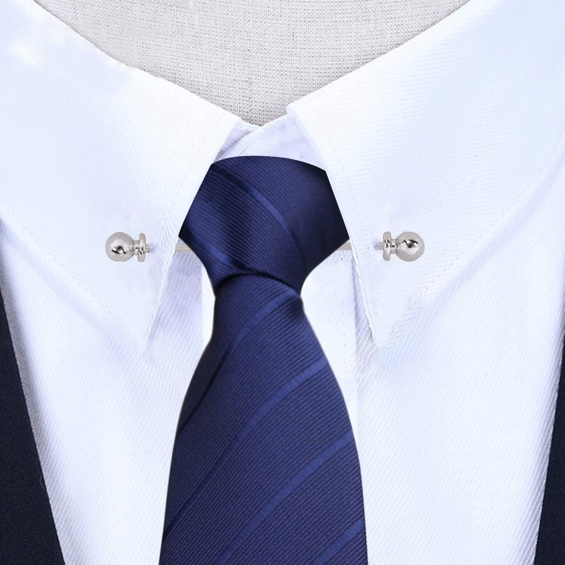 3PCS Men's Classic Collar Bar Tie Necktie Pins Clasp Shirt 18K Gold Silver Plated Brass Collar Stay Bar Cravat Pin Stud Bar Clips