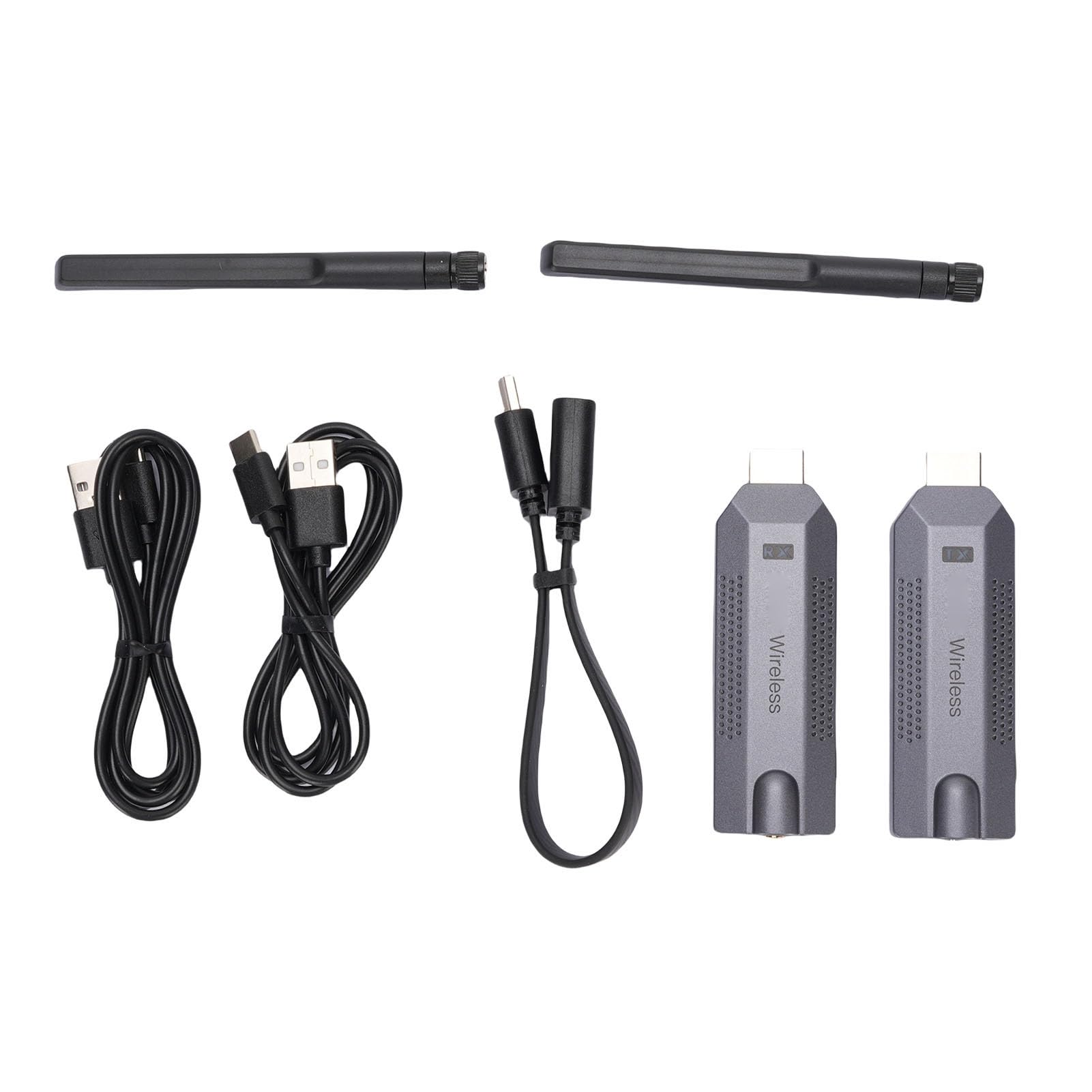 Aramox Transmisor y Receptor de Interfaz Multimedia HD Inalámbrico ABS Más PC Extensor HD Inalámbrico 1080P 60 Hz Alcance de 100 M Baja Latencia para Sala de Conferencias Oficina TV Computadora