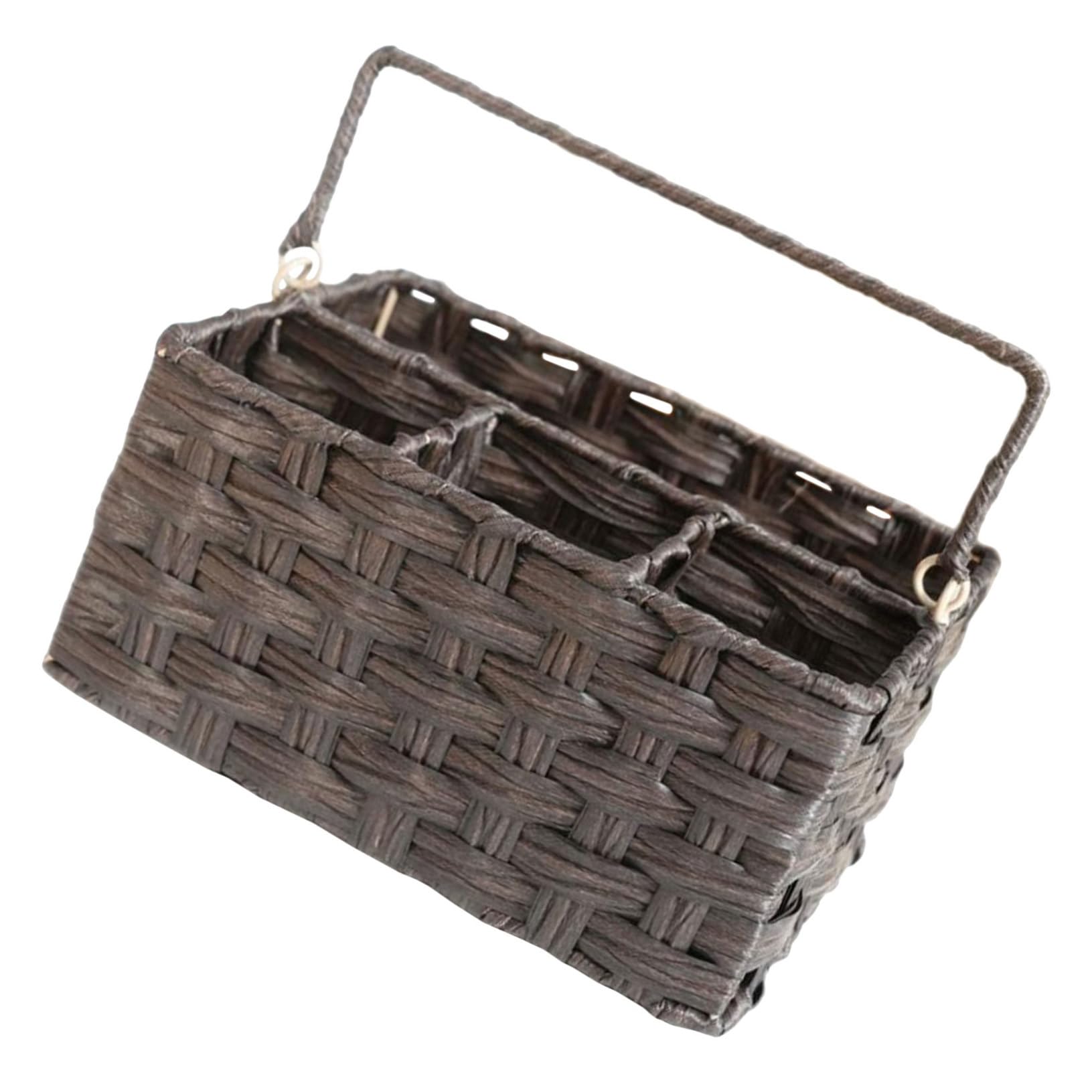 Cabilock Cesta De Mimbre De Plástico Utensilios Cocina Gadgets Cocina Canasta Cestos Almacenaje Soporte para Utensilios De Soporte De Cubiertos PP Coffee