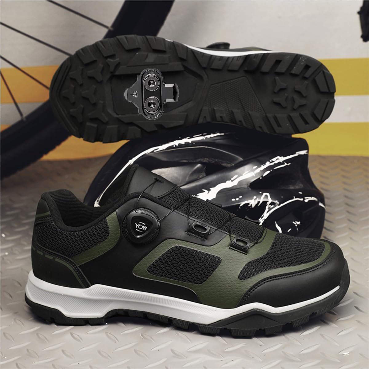 Zapatillas Ciclismo MTB Hombre Mujer, 38-46 EU Exteriores Zapatillas Bicicleta de Montaña Compatibles con Todos Los SPD para Deportes al Aire Libre