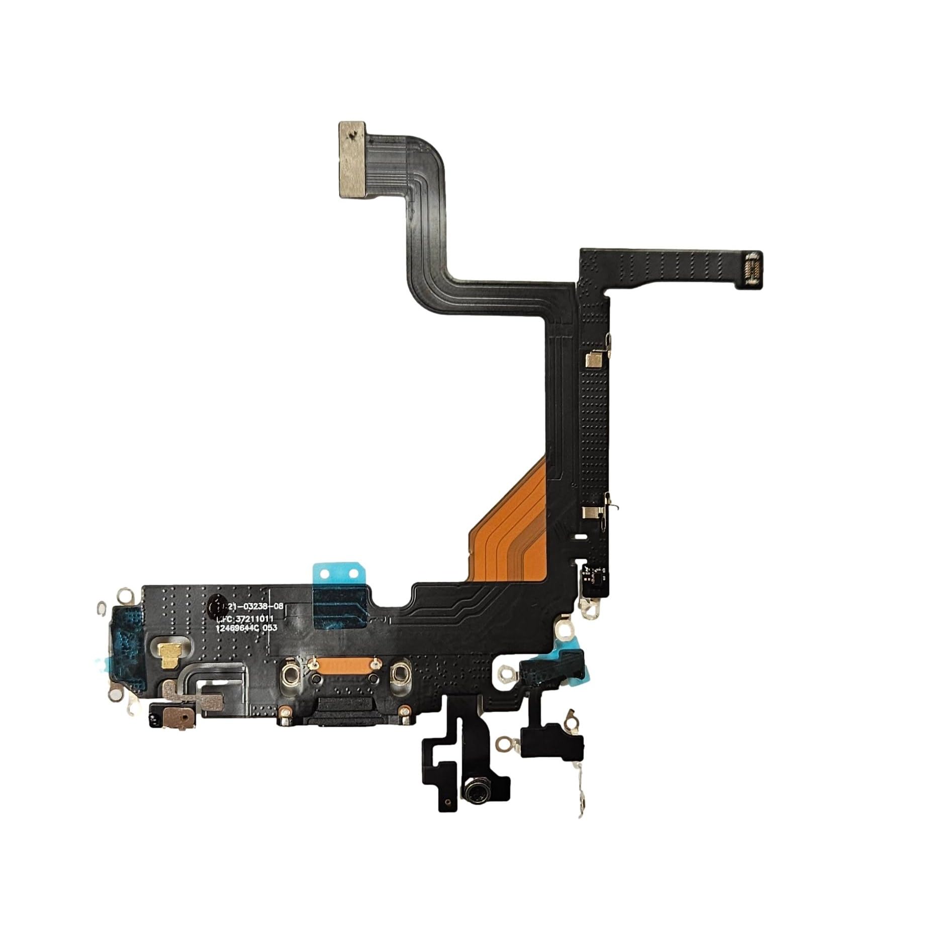 Conector de Carga de Repuesto Compatible con iPhone 13 Pro - Dock de repeusto con Cable Flex - Negro