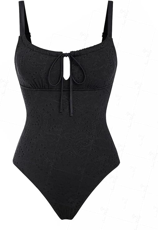 seamoly Criss Cross Backless Dalma Boyun Tek Parça Mayo Etrafında Mavi Pötikareli Kravat