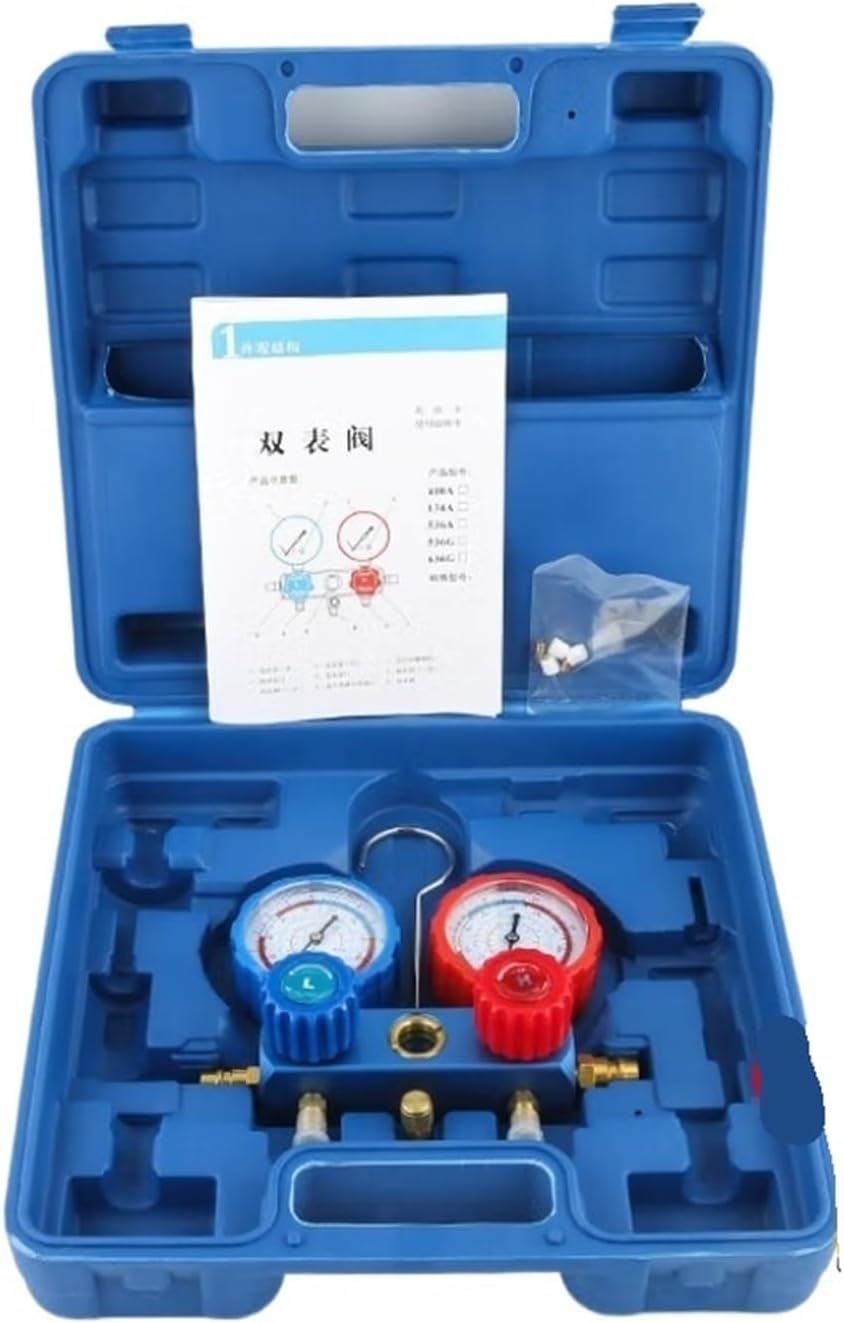 Instrument R134a Refrigerant car Refrigerant Pressure Gauge Refrigerant Double Meter Valve air Conditioning Fluorine Tool Set