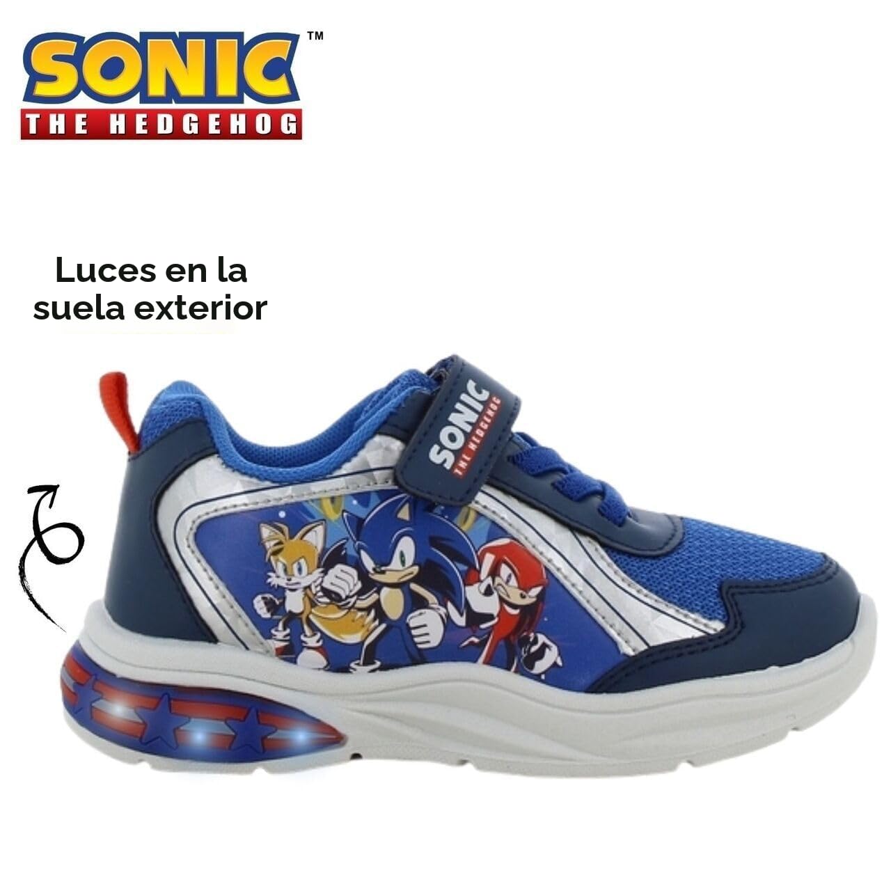 Leomil Sonic Zapatos Zapatos con Luces niños niño, Ideal para la Escuela y el Tiempo Libre