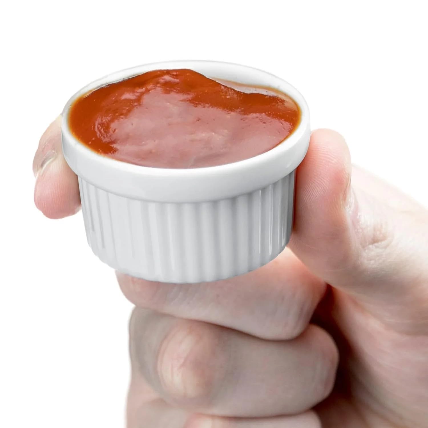 Mini moldes de porcelana de 15 ml aptos for microondas y horno, moldes de porcelana for soufflé, salsas for mojar, tazas de postre pequeñas(12PIECES)