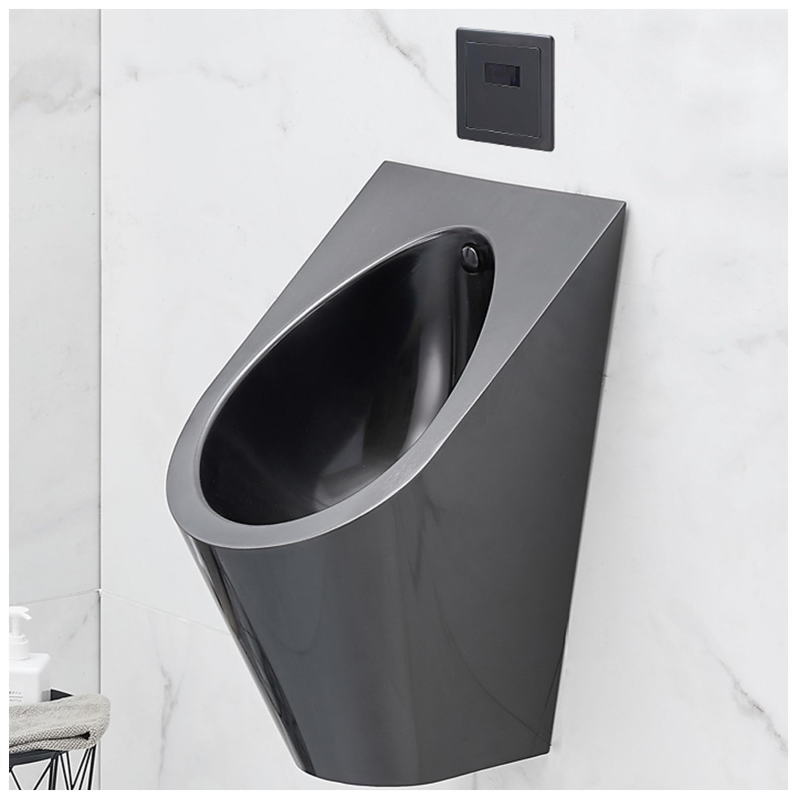 OTQEFTN Men's Adult Urinal Bathroom Toilet, Wall Mounted Urinal Durable Stainless Steel Urinal Men's Urinal, Household/Commercial Men's Adult Urinal Bathroom Toilet, Male Sanitar