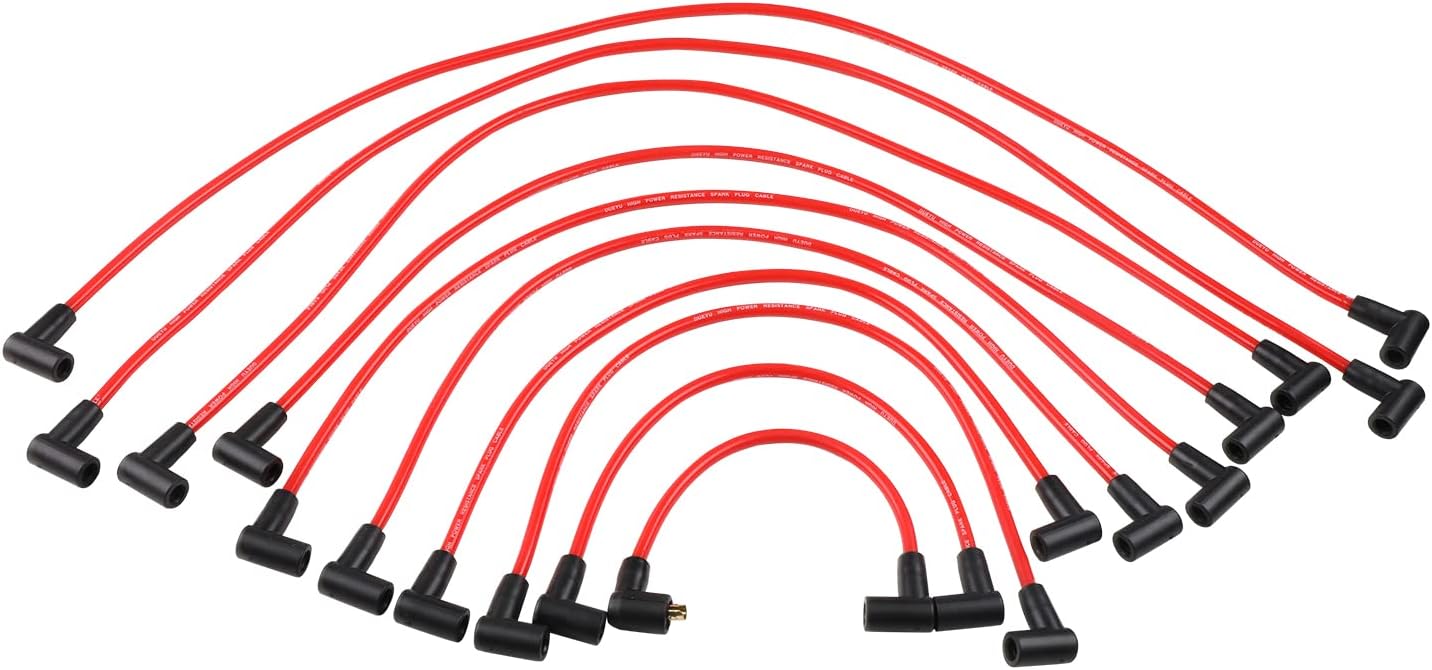 C301 Ignition Spark Plug Wire Set for Ford 1979-1995 F-150, 1964-1995 Mustang, 5.0L 5.8L SBF 302 289