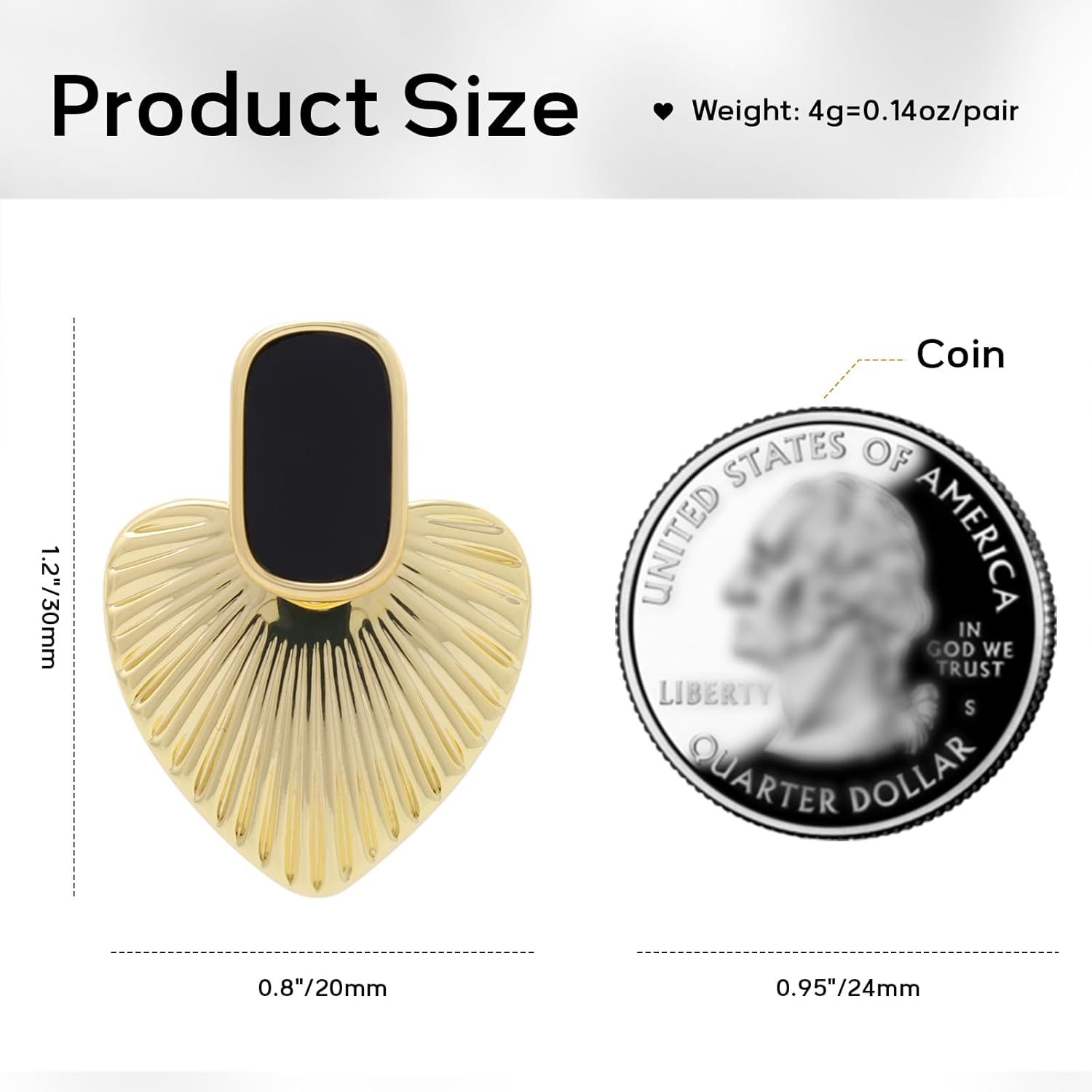 Vintage Gold Drop Dangle Earrings for Women Trendy 24K Gold Plated Chunky Heart Statement Earrings Fashion Hypoallergenic Earring Jewelry - Image 2