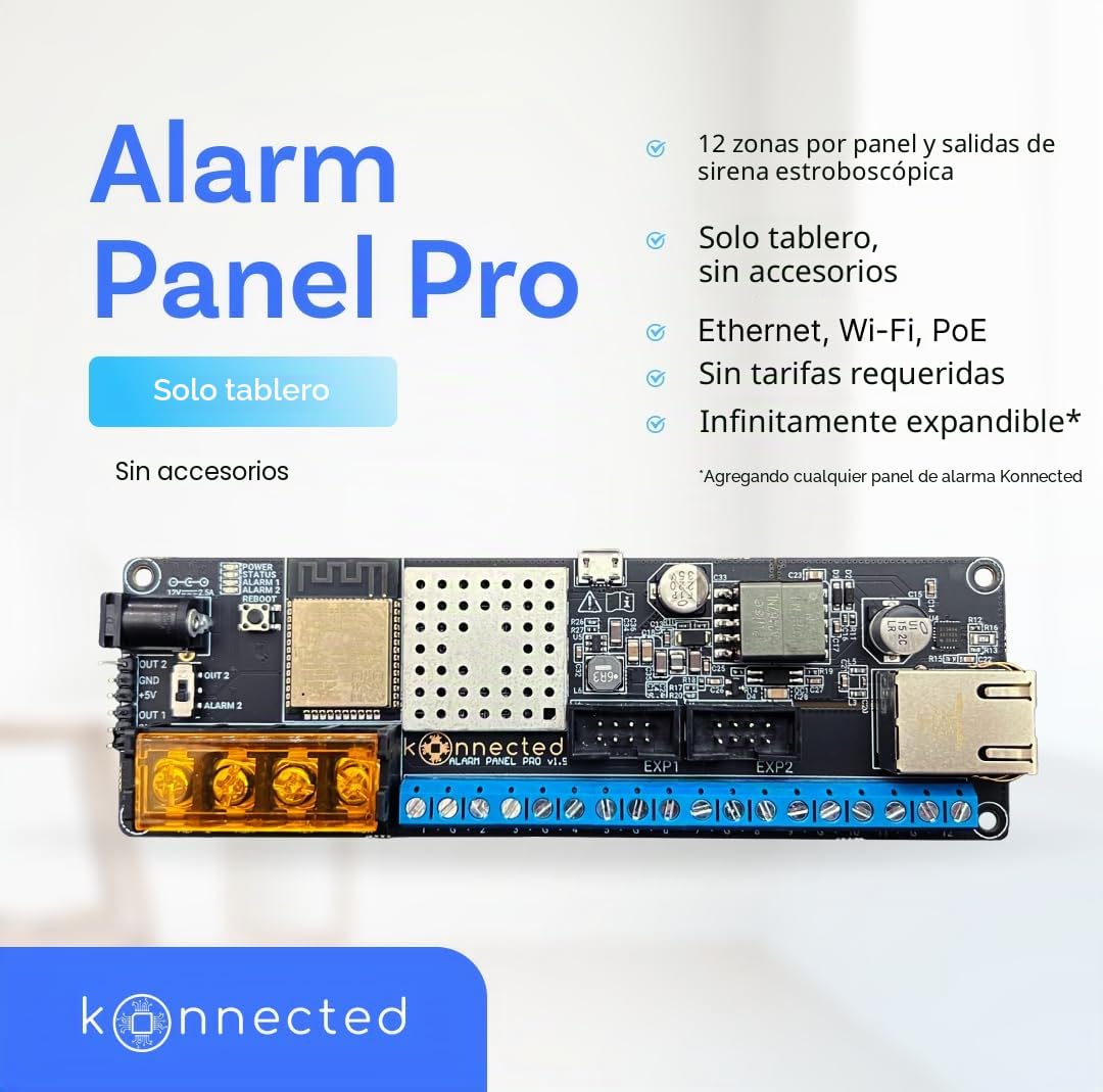 Konnected Alarm Panel Pro Kit de reajuste del sistema de alarma con cable de 12 zonas, hace que cualquier sistema de alarma con cable sea inteligente, sin cargos mensuales, funciona con SmartThings,