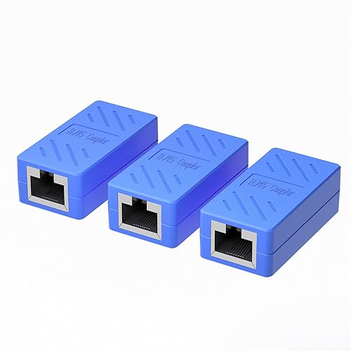 Vista 23 de Dingsun Acoplador RJ45, extensor Ethernet para conector hembra a hembra Cat7/Cat6/Cat5e/Cat5 (6, azul)