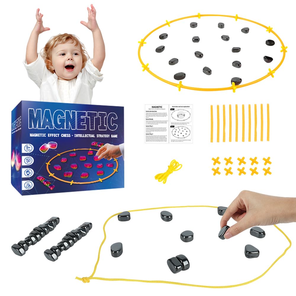 NINGESHOP Juego De Ajedrez Magnético Portátil Con Tablero Y Fichas Imanadas, Incluye Bolsa De Almacenamiento Y Cuerda, Ideal Para Viajes, Camping Y Reuniones Familiares