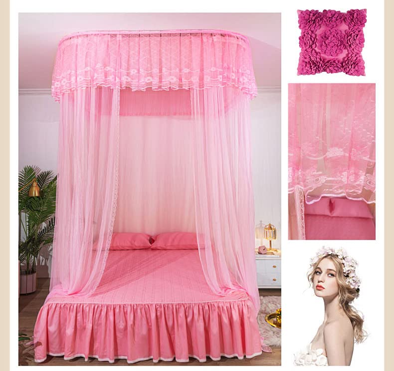 U-Shaped Rail Guide European Curtain Type Mosquito net for Ceiling of Princess Palace