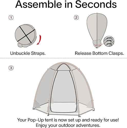 Vista 39 de Alvantor Tienda de campaña desplegable de burbujas – Tienda de campaña de iglú instantánea de 12 x 12 pies – Casa de pantalla para 8 – 10 personas