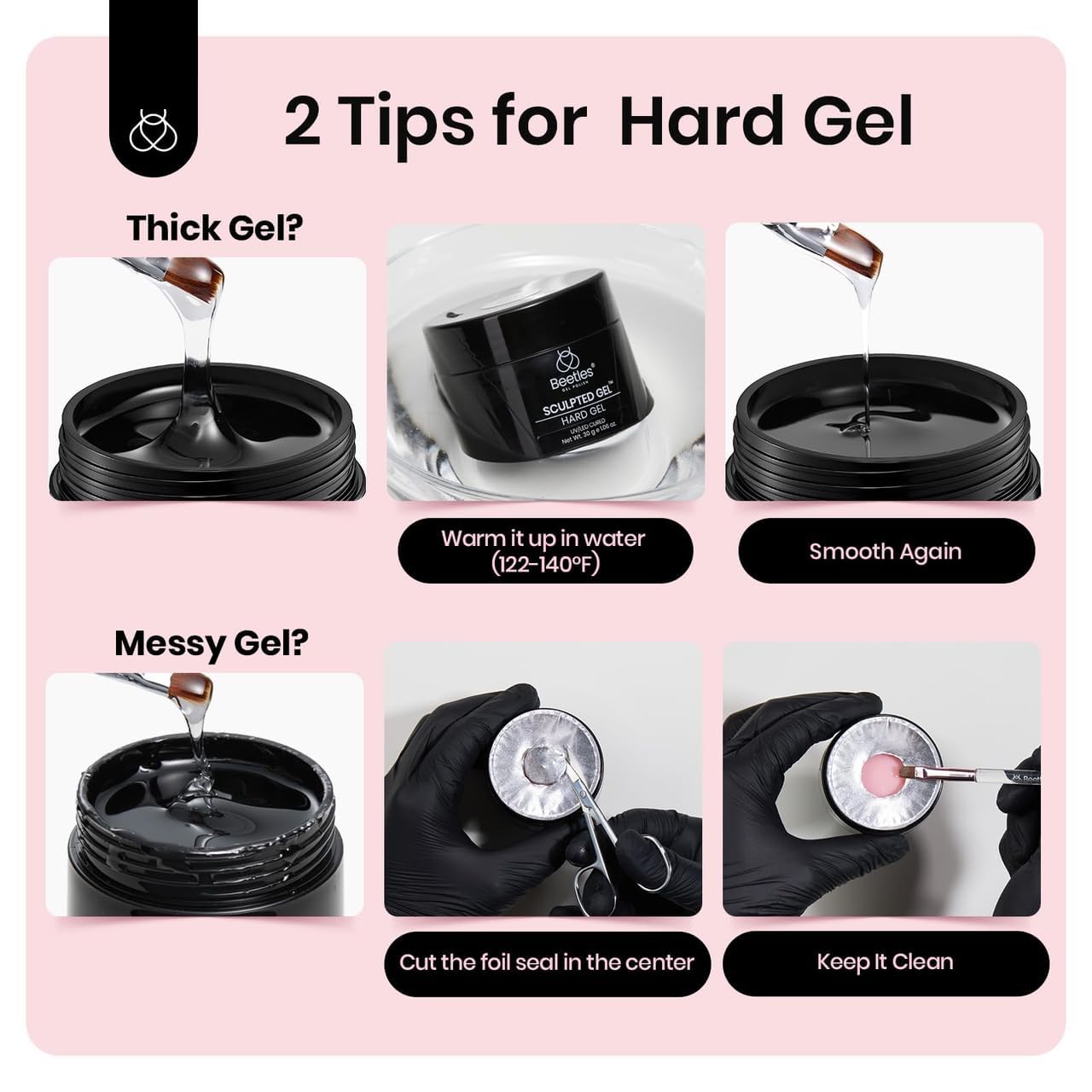 Beetles Hard Gel Nails - Pink Builder Gel -7 Beetles Hard Gel Nails - Pink Builder Gel -7