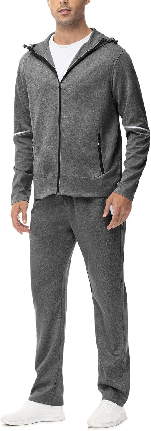 Rdruko Men's Track Sweat Suits 2 Piece Set Sweatsuits Tracksuits Jogging Workout Gym Athletic Suits with Hood - Image 3