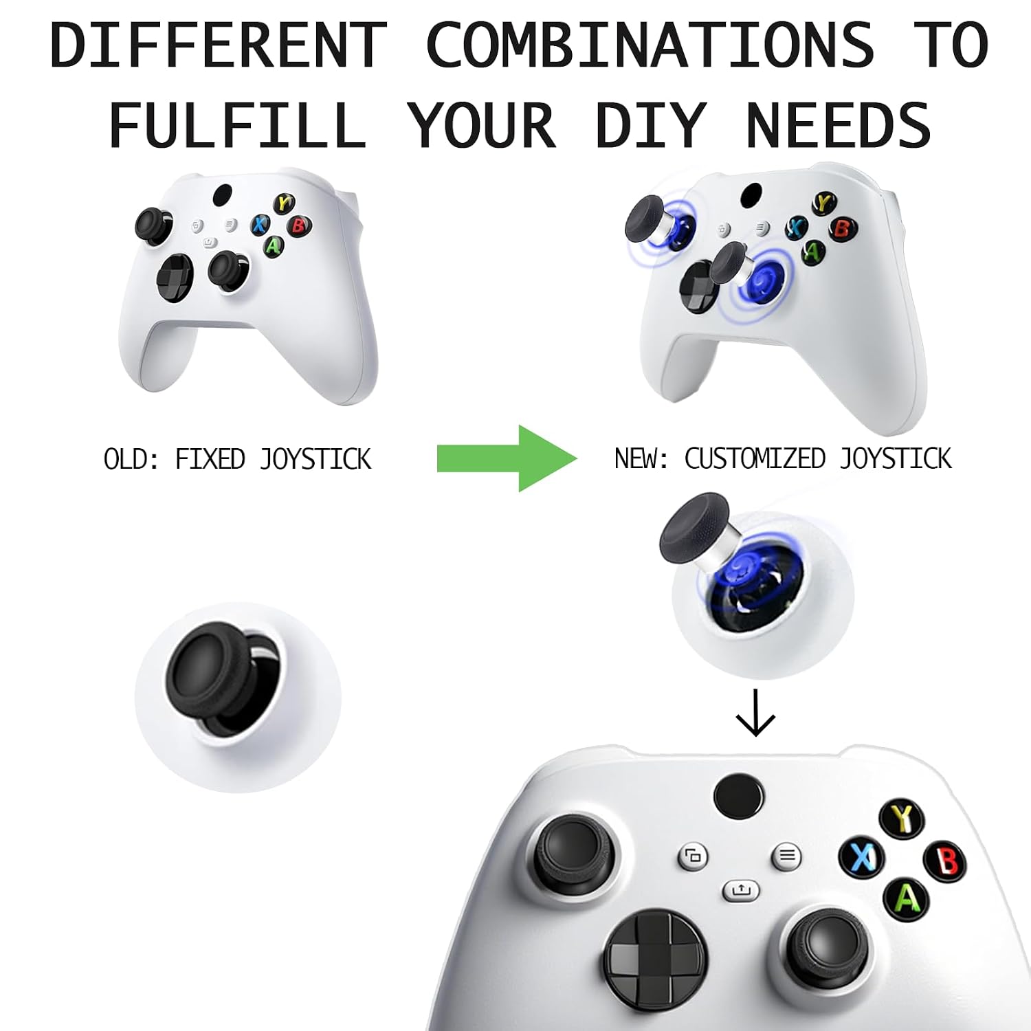 Unofficial Customized Model 1914 Series S Controller-Robot White, Compatible with Xbox Series X|S Controller,Customized Controller Compatible for Xbox Series X/S,Xbox One, Exchangeable Joystick with 3.5mm Audio Jack [xbox_series_s]