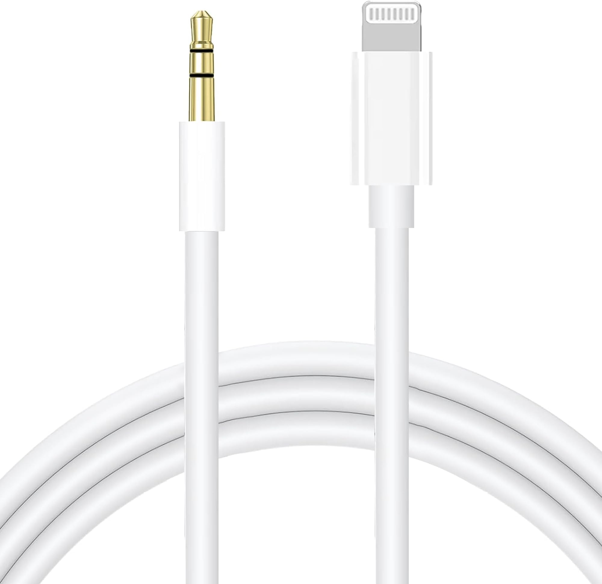 [Apple MFi Certified Aux Cord iPhone Lightning to 3.5 mm Headphone Jack Adapter Male Aux Stereo Audio Cable for Car Speaker Compatible for iPhone 14/13/12/11/XS/XR/X/8/7,3.3ft White