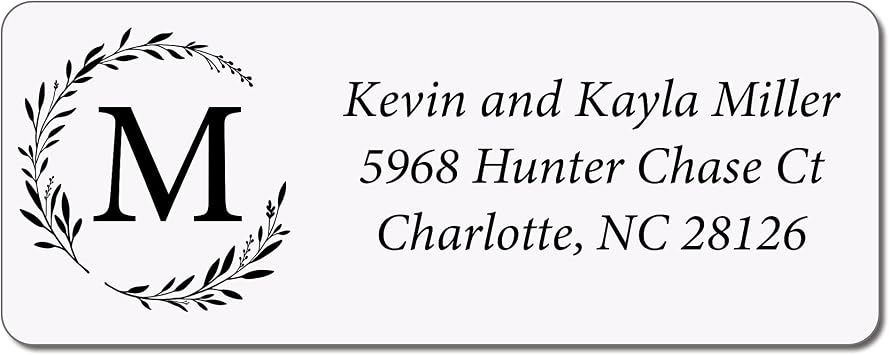 Personalized Return Address Labels Simple - Set of 240 Elegant Custom Mailing Labels for Envelopes, Self Adhesive Flat Sheet Rectangle Personalized Name Stickers Clear