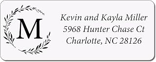 Personalized Return Address Labels Simple - Set of 240 Elegant Custom Mailing Labels for Envelopes, Self Adhesive Flat Sheet Rectangle Personalized Name Stickers (Clear)