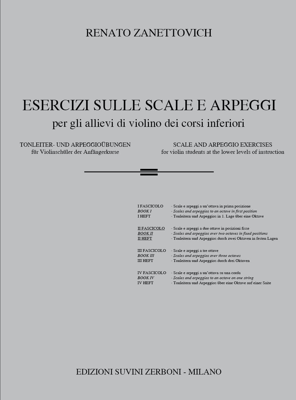 Renato Zanettovich-Esercizi Sulle Scale E Arpeggi Vol. 2-Violine-SCORE
