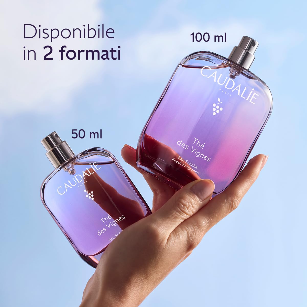 Caudalie Acqua Profumata Thé des Vignes – Fragranza Dolce e Sensuale, Note di Zenzero Neroli e Muschio Bianco, 92% Ingredienti di Origine Naturale, Senza Coloranti, Vegano, 50 mL