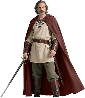 Renaissance Hooded Cape Medieval Linen Cloak with Hood for Women Men