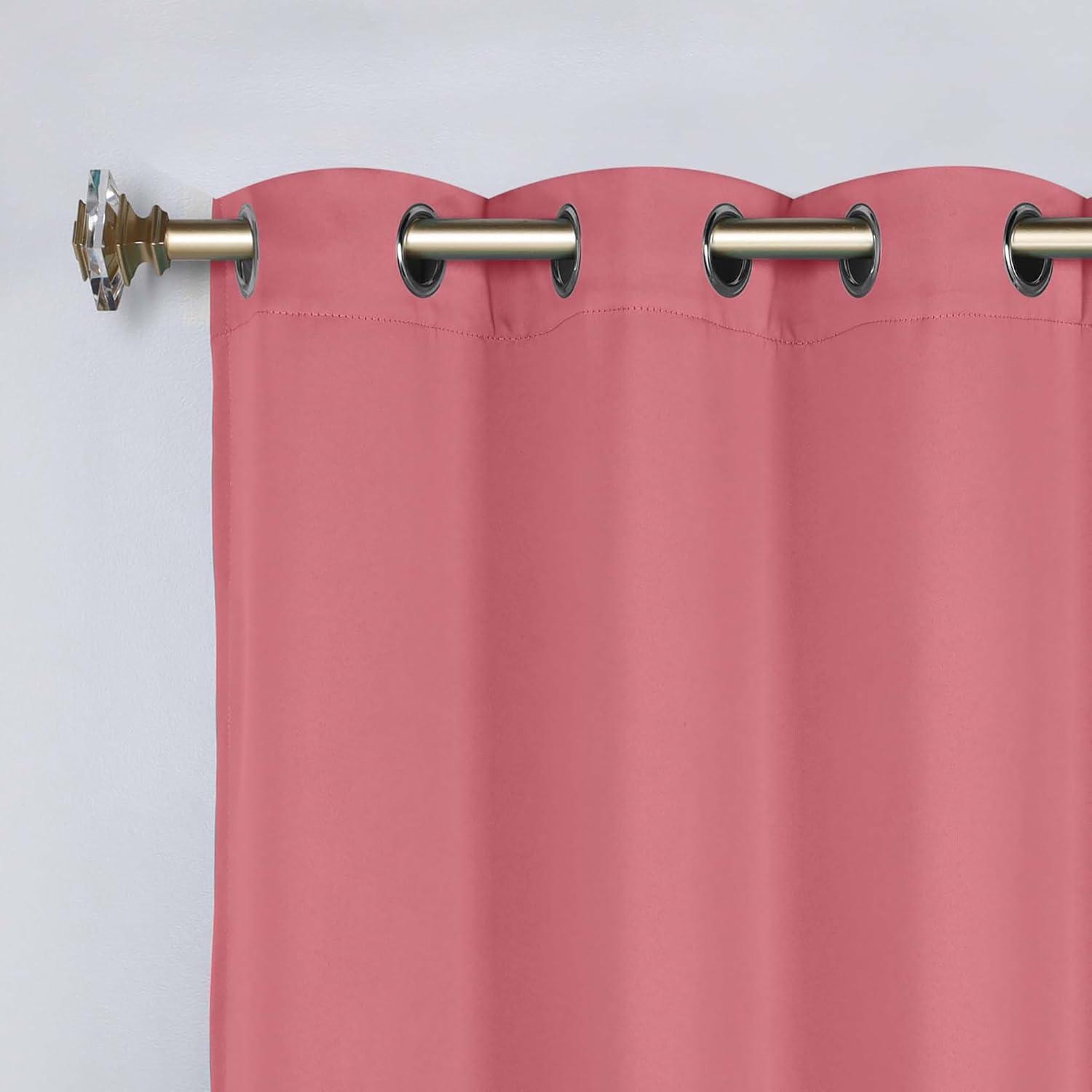 Superior Blackout Curtains, Room Darkening, Bedroom, Drapes, Kitchen, Living Room Window Accents, Sun Blocking, Thermal, 2 Pack, Solid Blackout Curtains, Set of 2, 46" x 84", Pink
