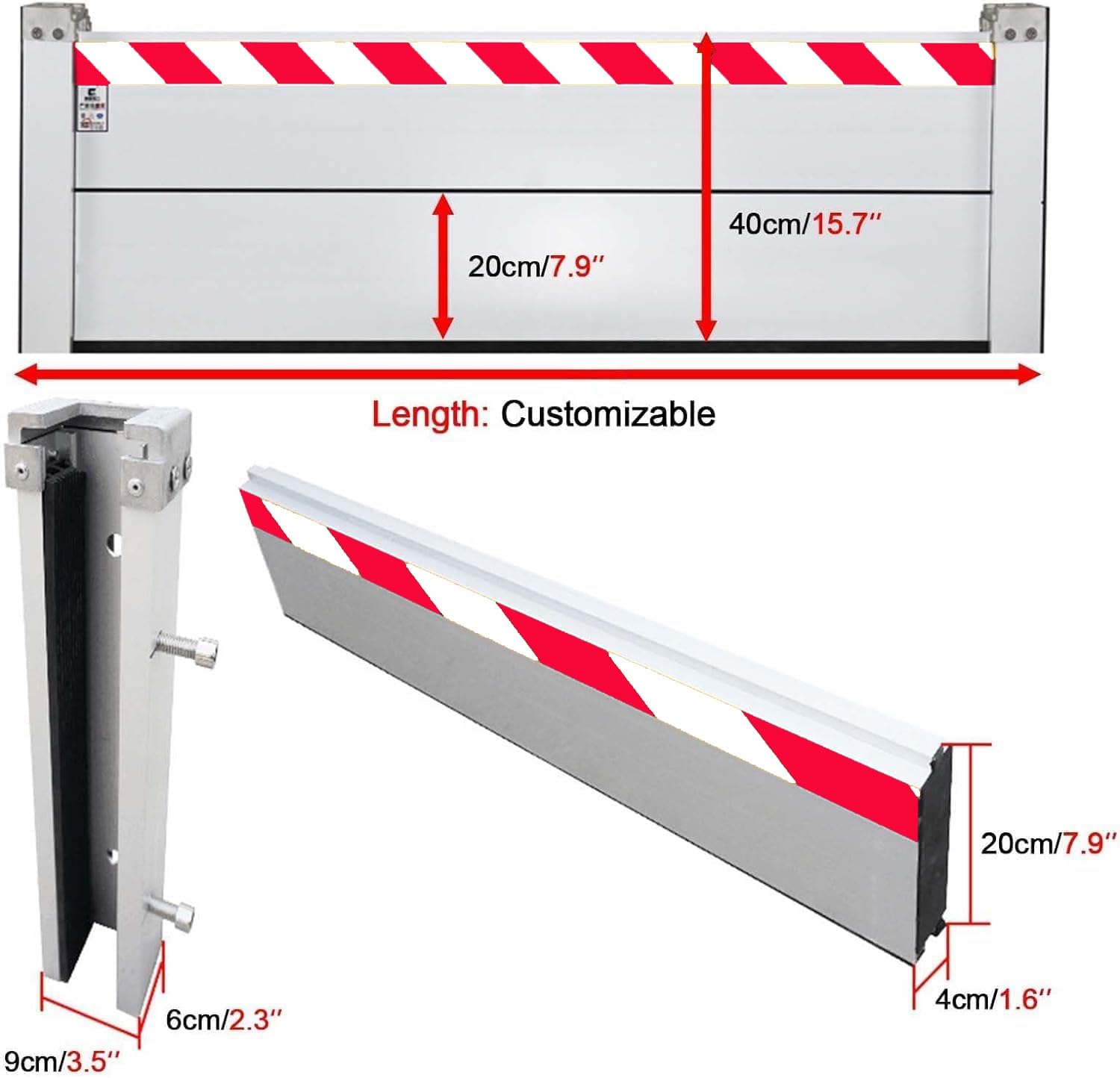 Mobile Hochwasserschutz Barriere Für Türen & Kellerfenster - Abnehmbare Wiederverwendbar-Schutzplatte Schwere Flutbarriere(170 * 40cm