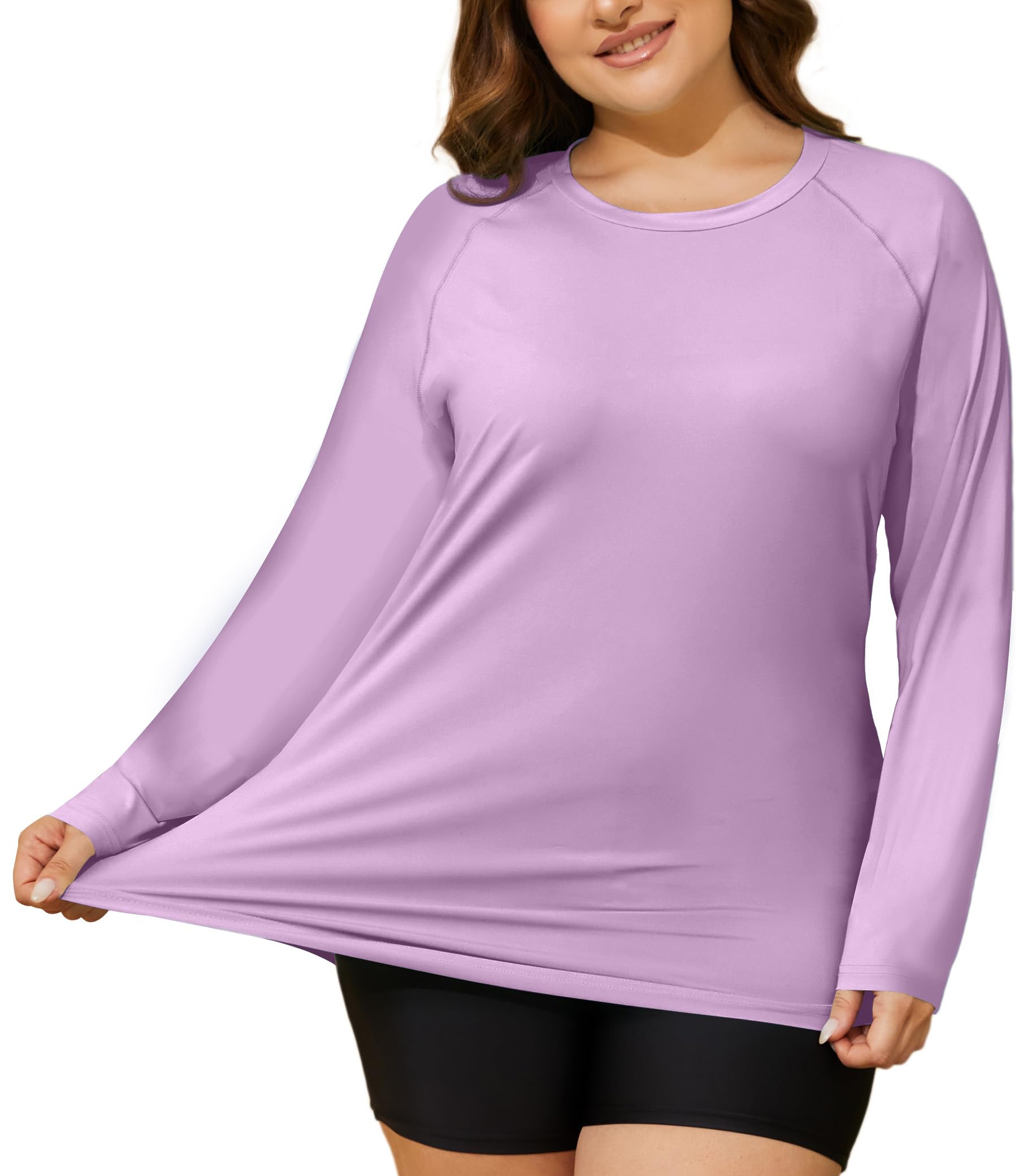 Women's Plus Size Sun Protection Shirts UPF 50+ Long Sleeve Shirt | COOTRY Rash Guard