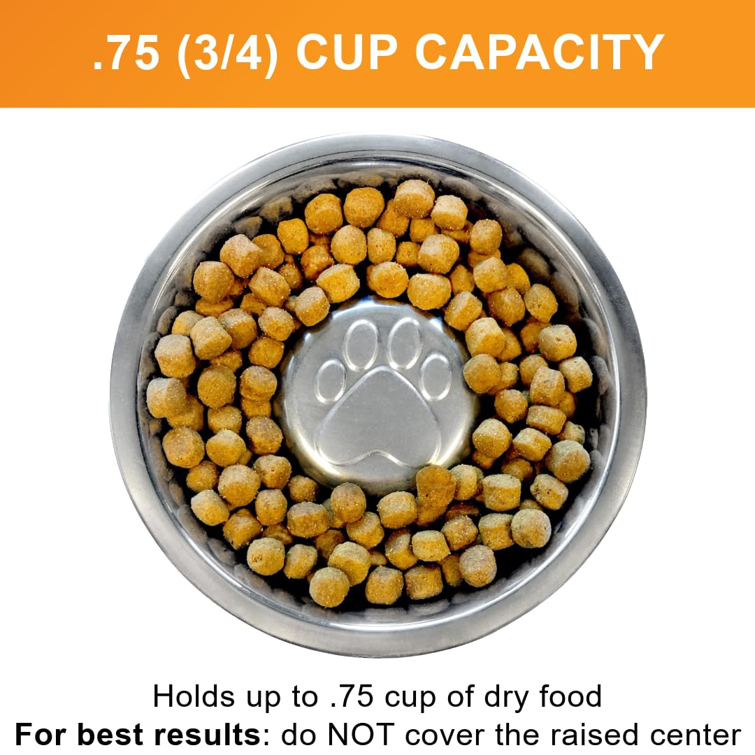 Neater Pet Brands Stainless Steel Slow Feed Dog Bowl for Fast Eating Small Breeds, Metal Slow Feeder Dog Bowl Fits in Cat & Small Neater Feeders, for Puppy or Dogs (< 15 lbs), 3/4 Cup Food Capacity - image 2