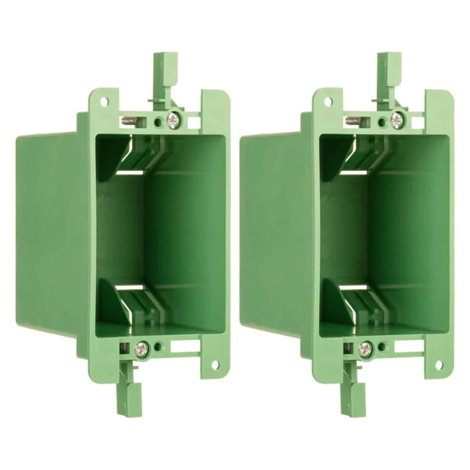Old Work Electrical Box 2Pcs Old Work Electrical Outlet Box, Single Gang Old Work Box, 14 Cubic inch Junction Box Switch or Wall Outlet Installation, Green