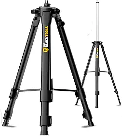 Tripé Profissional Universal BTR120P The Black Tools – Suporte 1,20m para Nível Laser, Câmera e Celular, Alumínio Leve, Rosca 1/2” e 5/8”, Dobrável