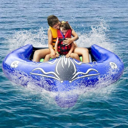 Inflatable Flying Manta Ray Tube 10x9FT Towable PVC Tarpaulin Water Toy for Water Sports Summer Fun