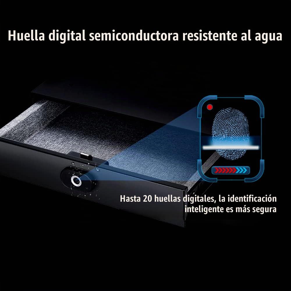 HEEPDD Cerradura Biométrica con Huella Dactilar, de Desbloqueo Táctil Inteligente para Cajones, Alta Seguridad para Oficina y Hogar