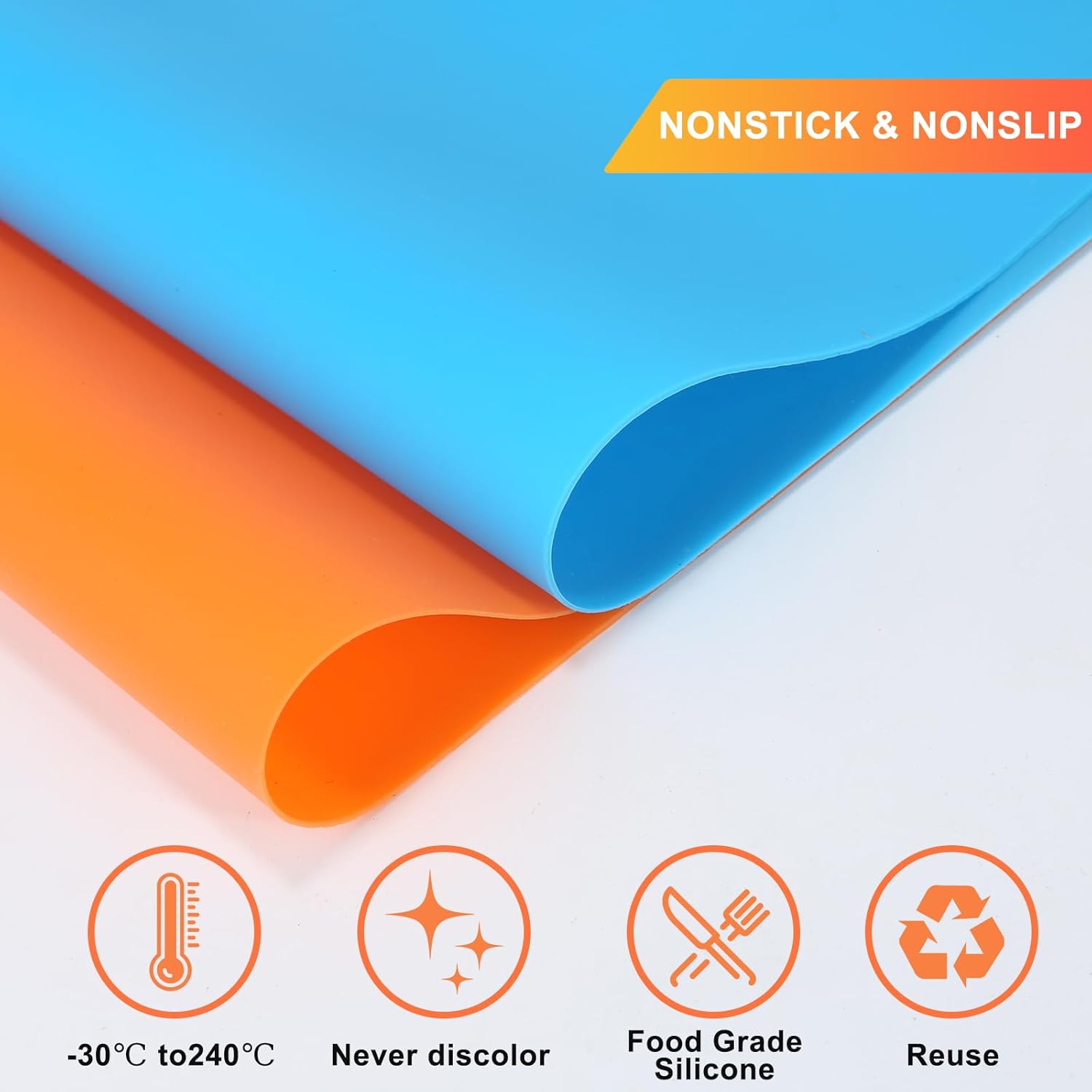 2Pack Silicone Mats, Premium Silicone Mat for Crafts, 15.7 "x11.8" Playdough Mat, Silicone Sheet for Crafts, Liquid, Resin Jewelry Casting Molds Mat, Nonstick & Nonslip Table Protector by YUIOASE - Image 5