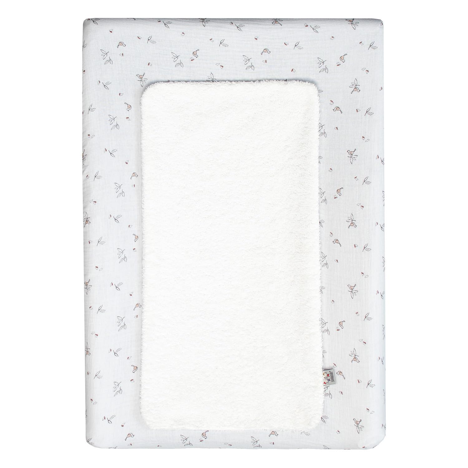 SEVIRA KIDS | Set housse de matelas à langer + tapis de change, Melody - 70 x 50 cm - Made in France 70 x 50 cm