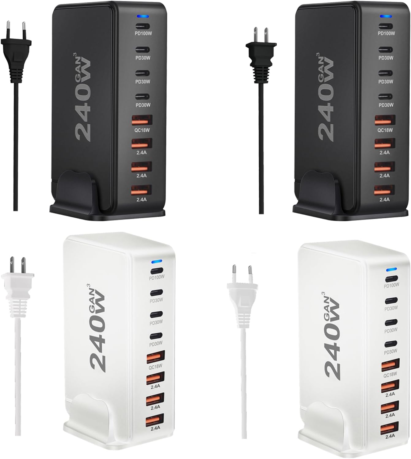 Amazon | pd 充電器 240W アダプター タイプc 高速充電器 小型 軽量 usb充電器 8ポート 4Pd/4Usb usb ...