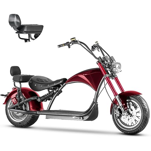 eAhora M1 2 Seater 2000W Electric Motorcycle for Adults,37MPH 60V 30Ah Battery 40 Miles Long Range Full Suspension Dual Hydraulic Brakes, Street Legal Electric Motorcycle