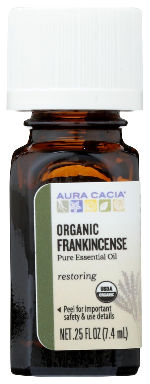 Aura Cacia, Essential Oil Frankincense Organic, 0.25 Fl Oz