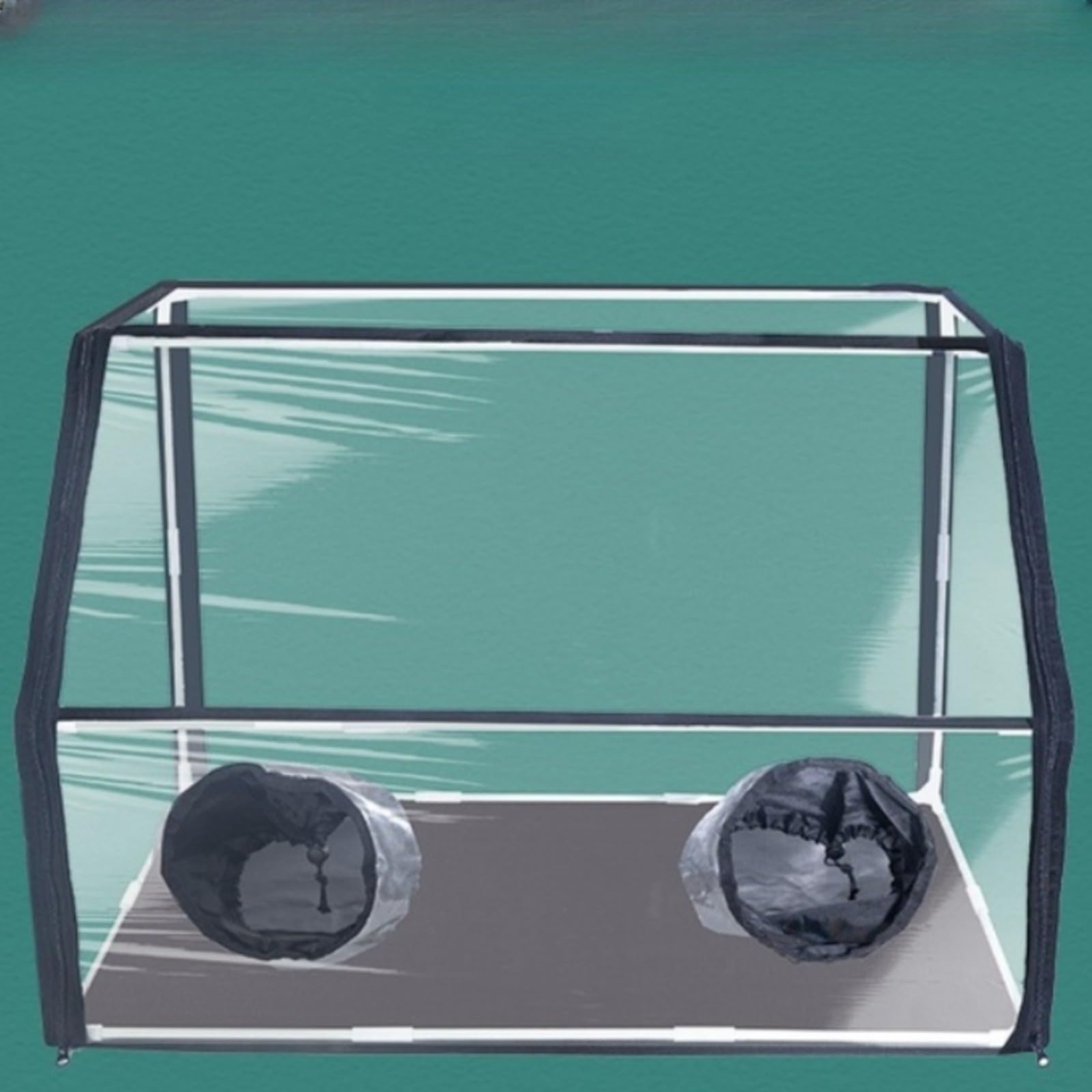 Faltbare Pilz-Beobachtungsbox, transparentes Wachstumszelt mit Belüftungsöffnungen, verstellbare Hülse, 60x40x40 cm